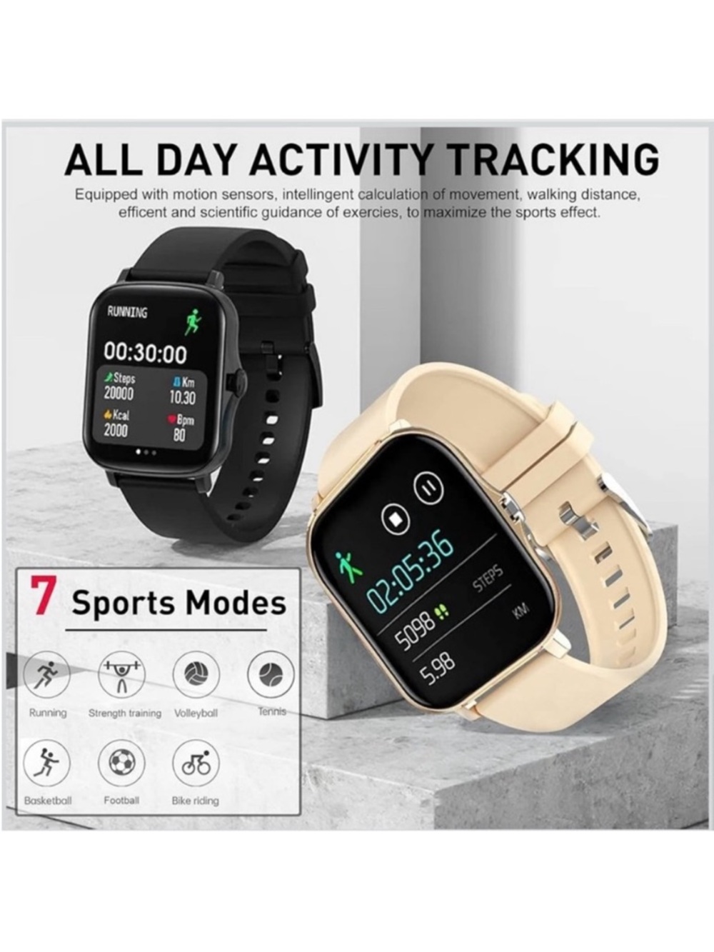🆕-Smart Watch Touchscreen, Sports Health, Fitness, Sleep Tracker, Timer, Fitness - Picture 9 of 12